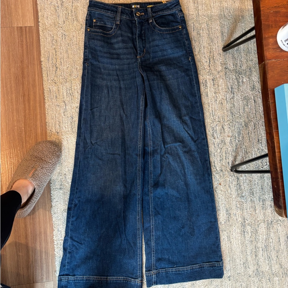 Maeve by Anthropologie High Rise Wide Leg Denim